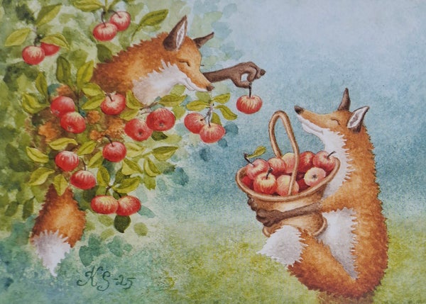 Postikortti Katja Saario - Korillinen omenoita