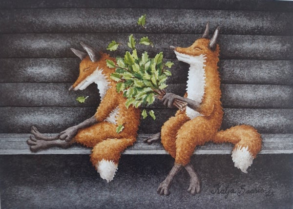 Postikortti Katja Saario - Saunavihta