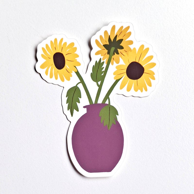 Tarra Pikku paperi -  Mattapintainen vinyylitarra -  Sunflowers