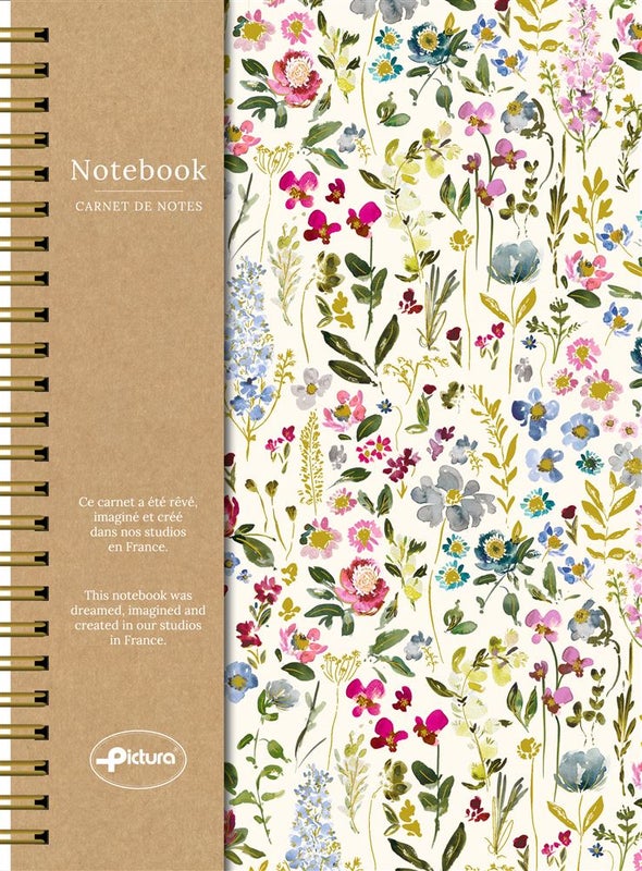 Vihko Pictura A5 - Floral - Luonnonvalkoinen